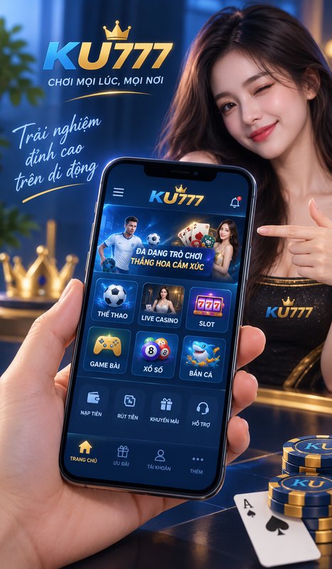 Hướng dẫn tải Ku casino trên Ku777 4 · Ảnh minh họa mới Ảnh minh họa: giao diện ku777 app